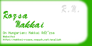 rozsa makkai business card